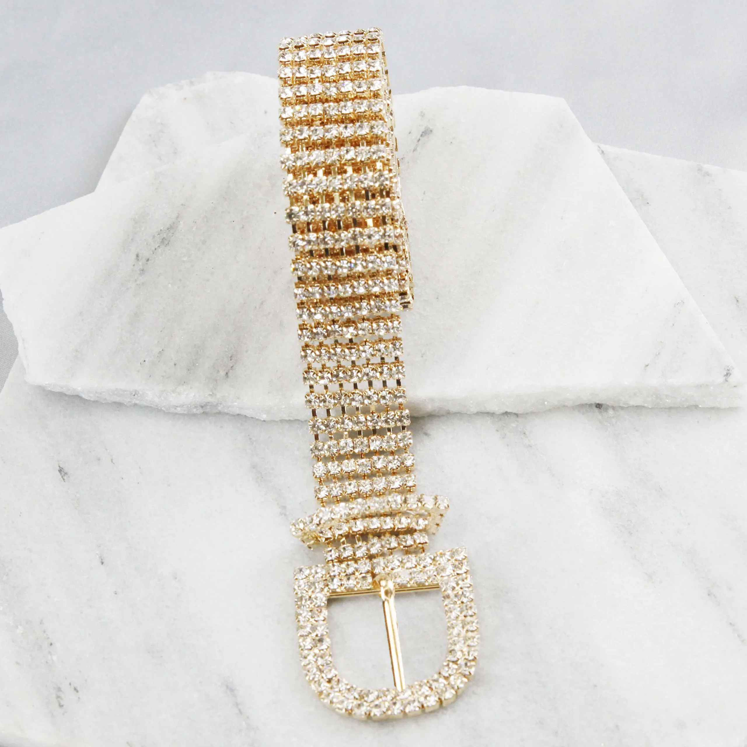 Chloe 7-Row Crystal Rhinestone Chain Belt