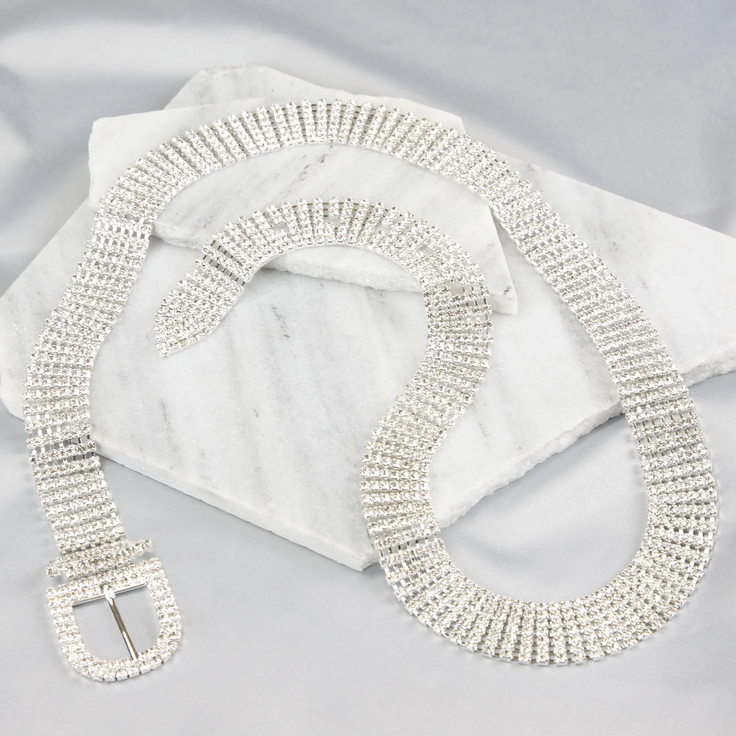 Chloe 7-Row Crystal Rhinestone Chain Belt