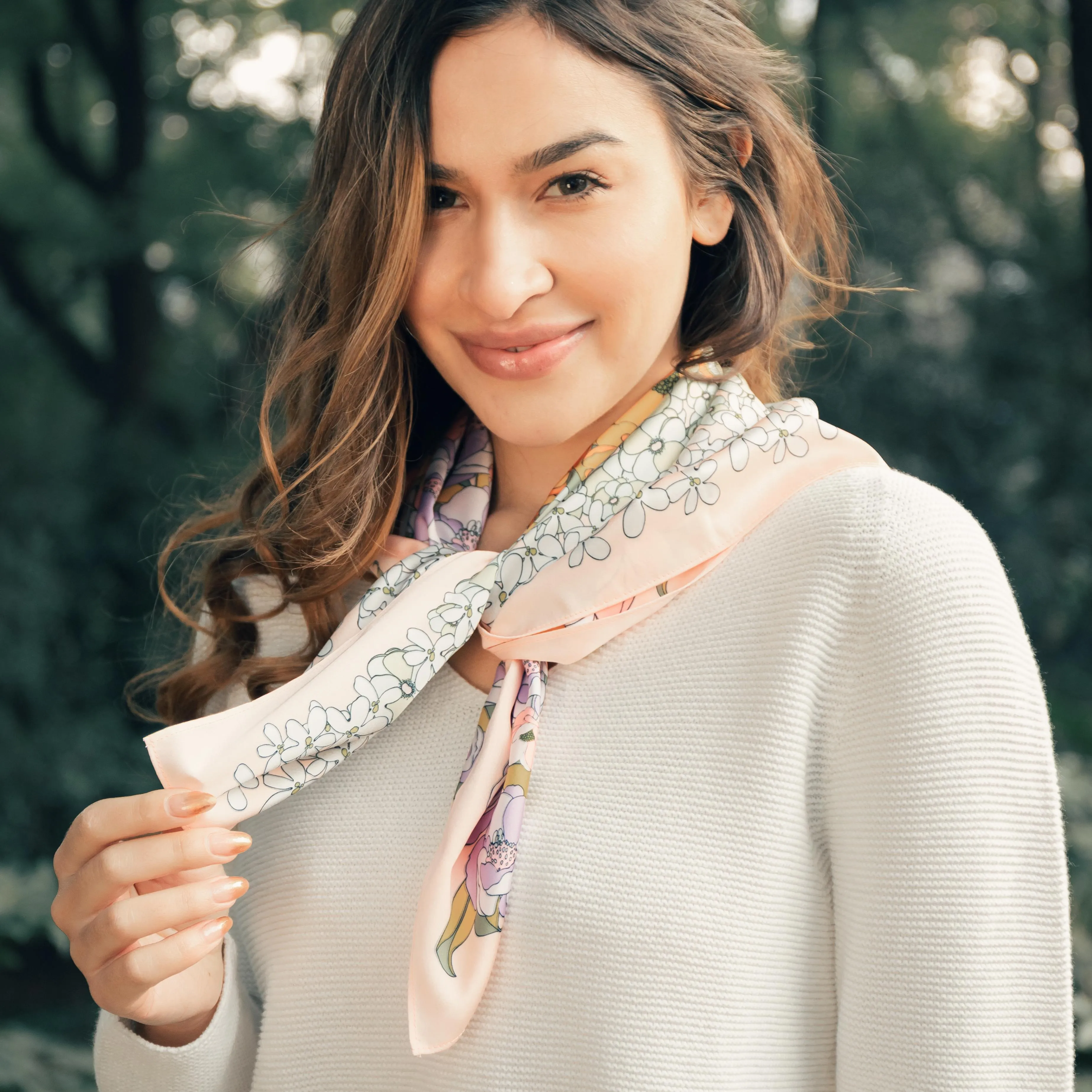 Cosmos Flower Square Scarf