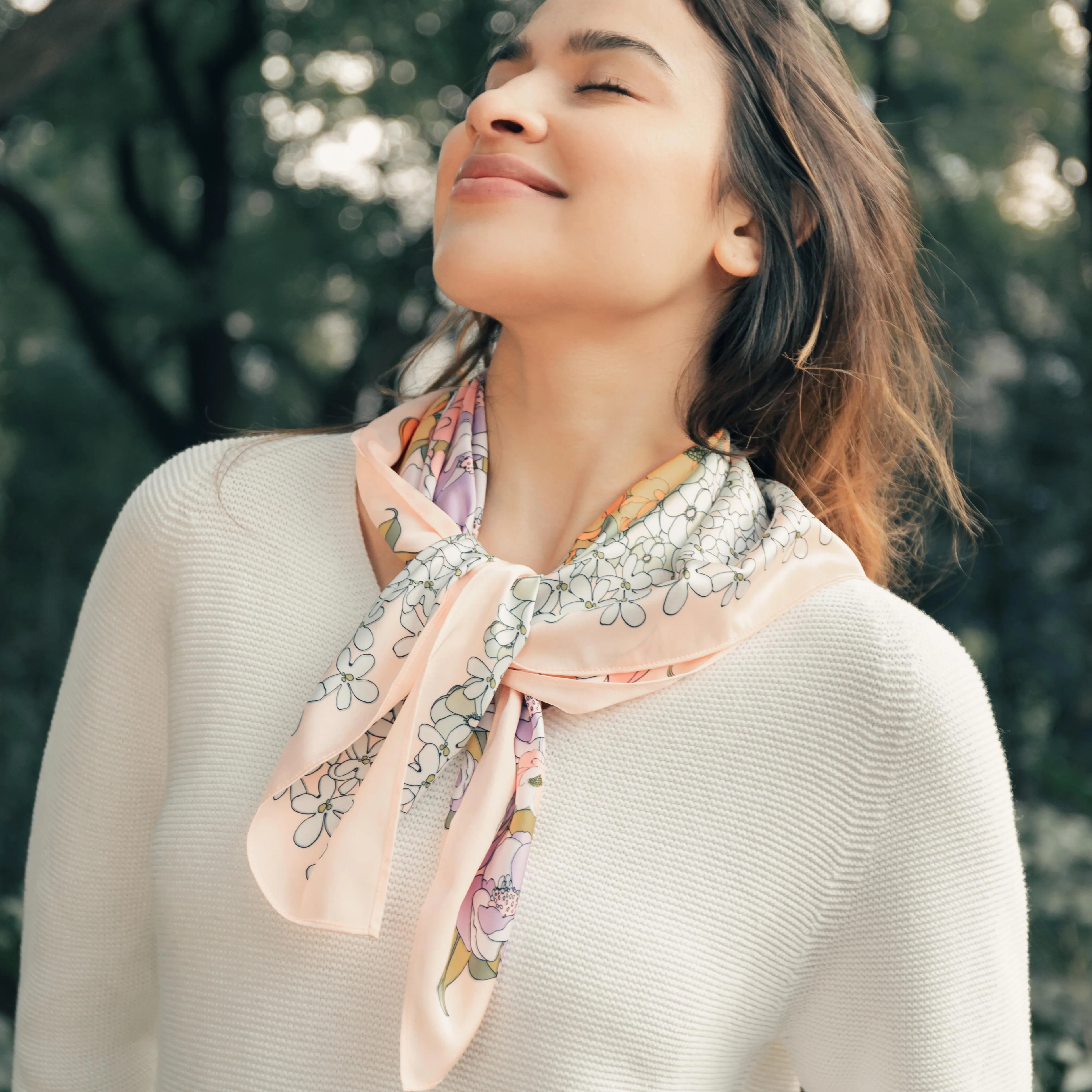 Cosmos Flower Square Scarf