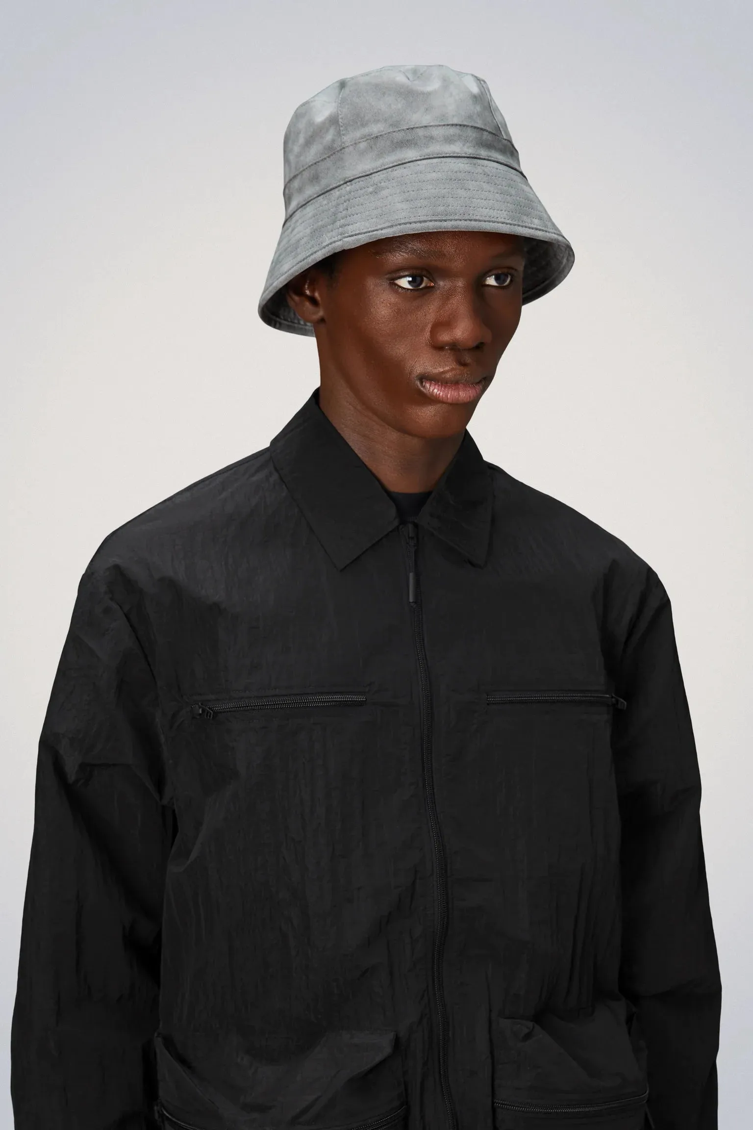 Distressed Grey RAINS Bucket Hat