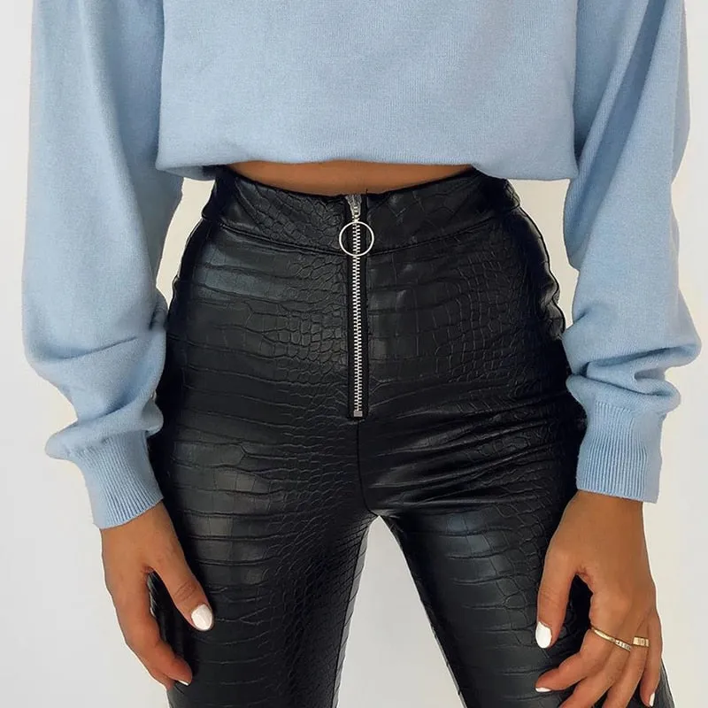 Faux Snakeskin Pants