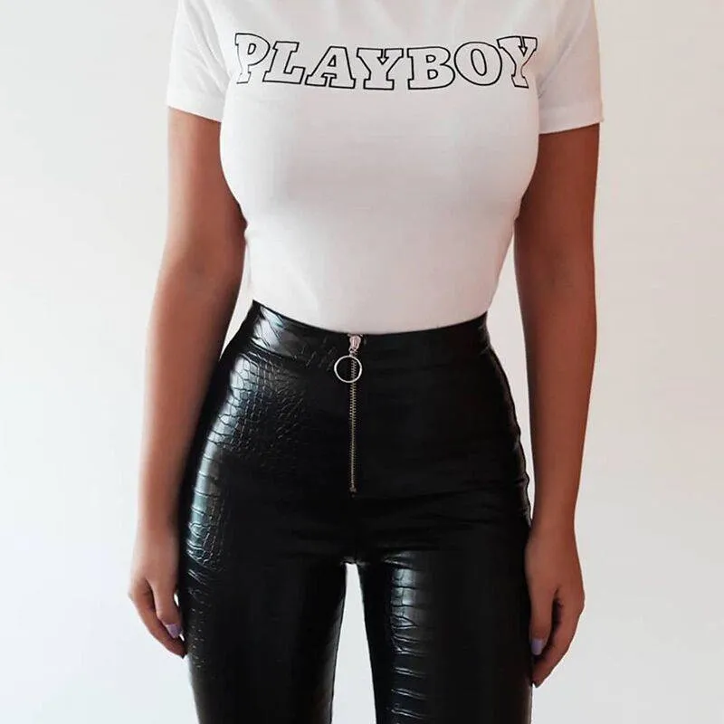 Faux Snakeskin Pants