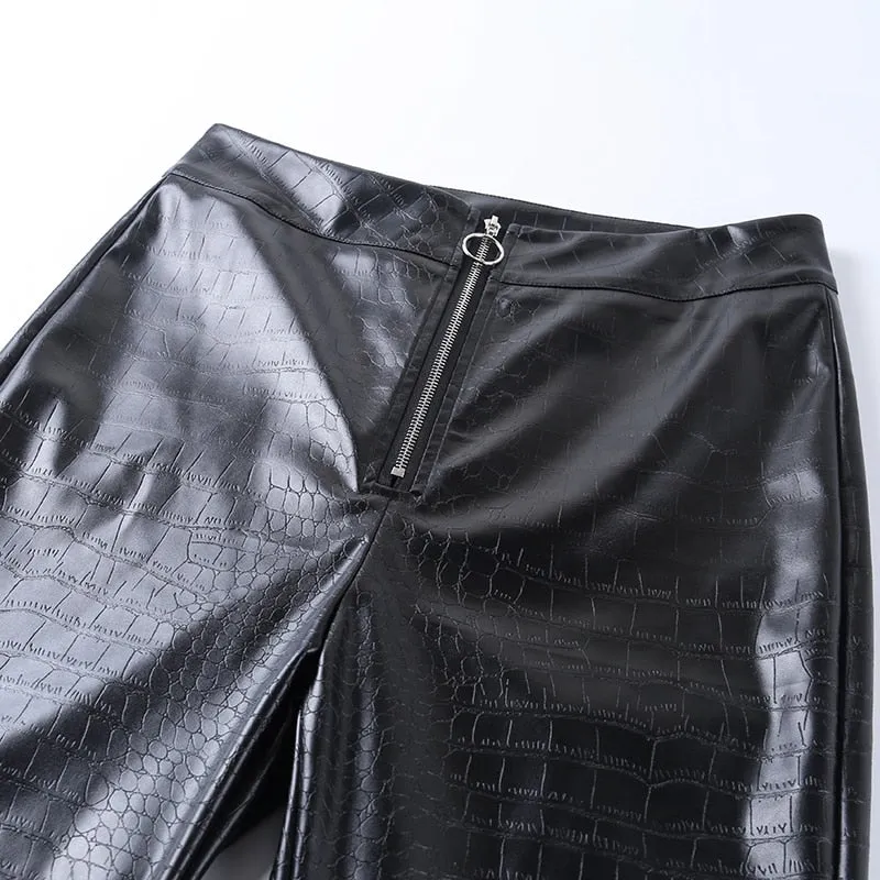 Faux Snakeskin Pants