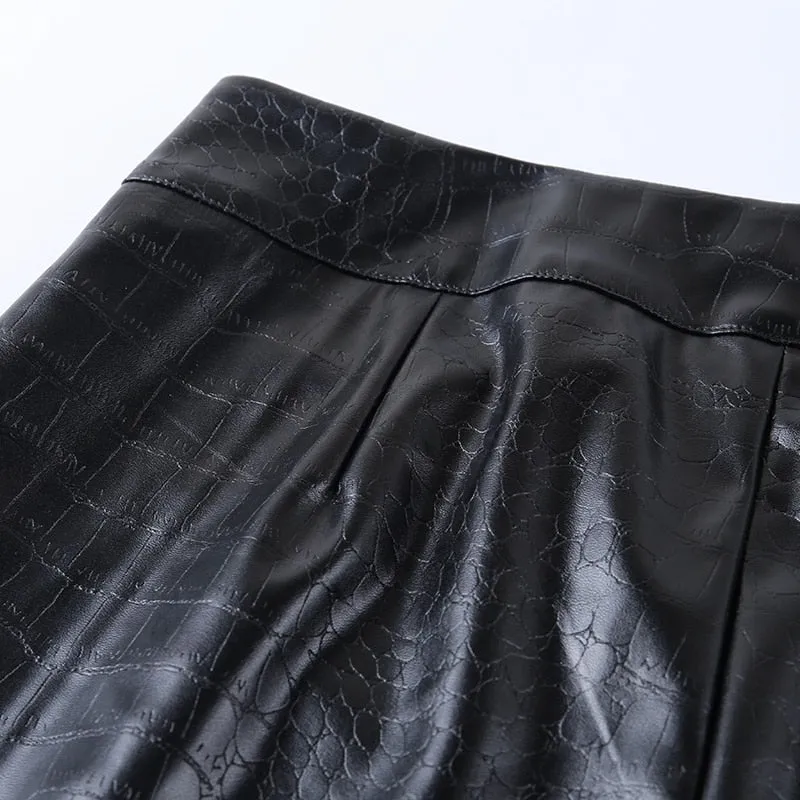 Faux Snakeskin Pants