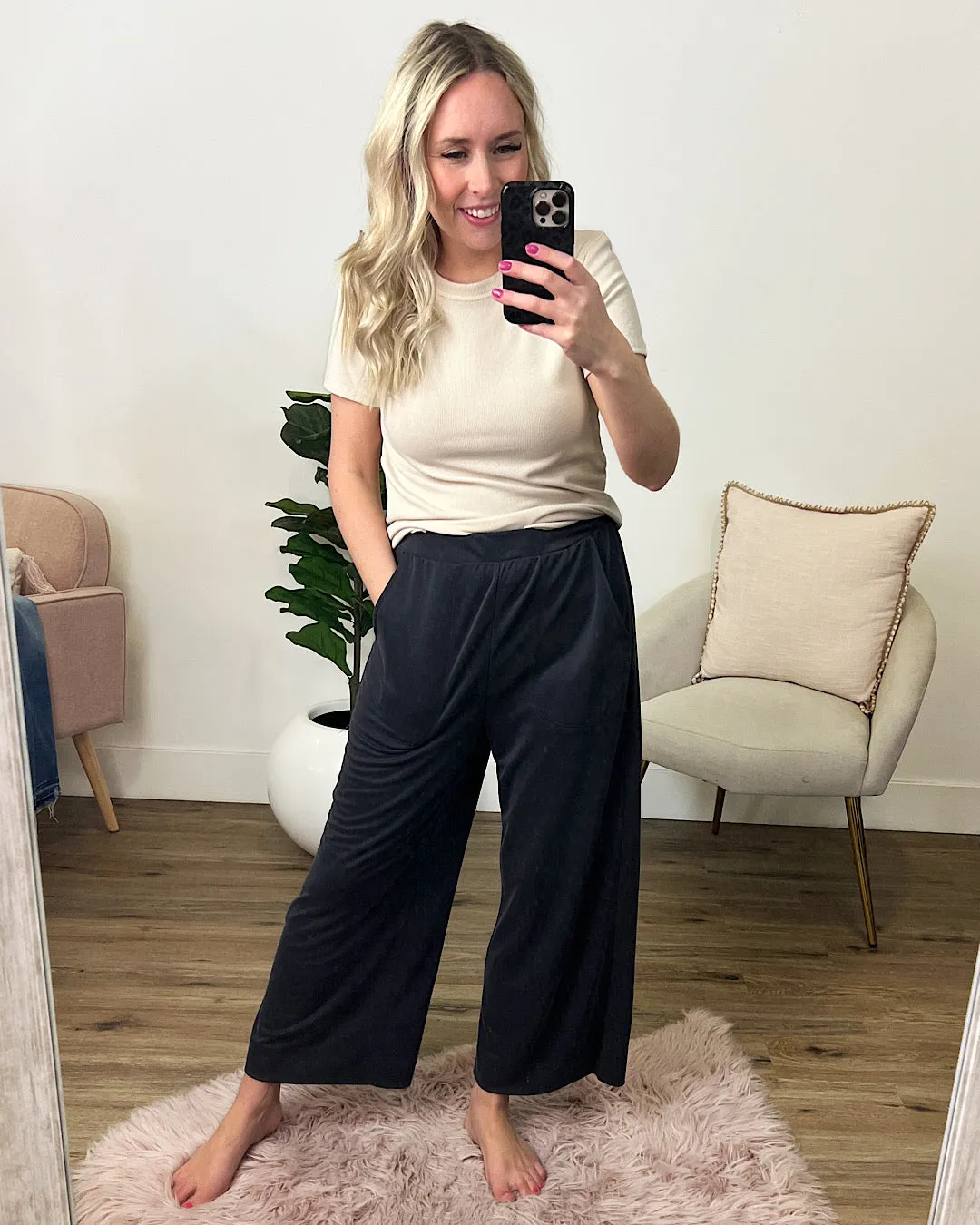 NEW! Daisy Modal Wide Leg Pants - Black