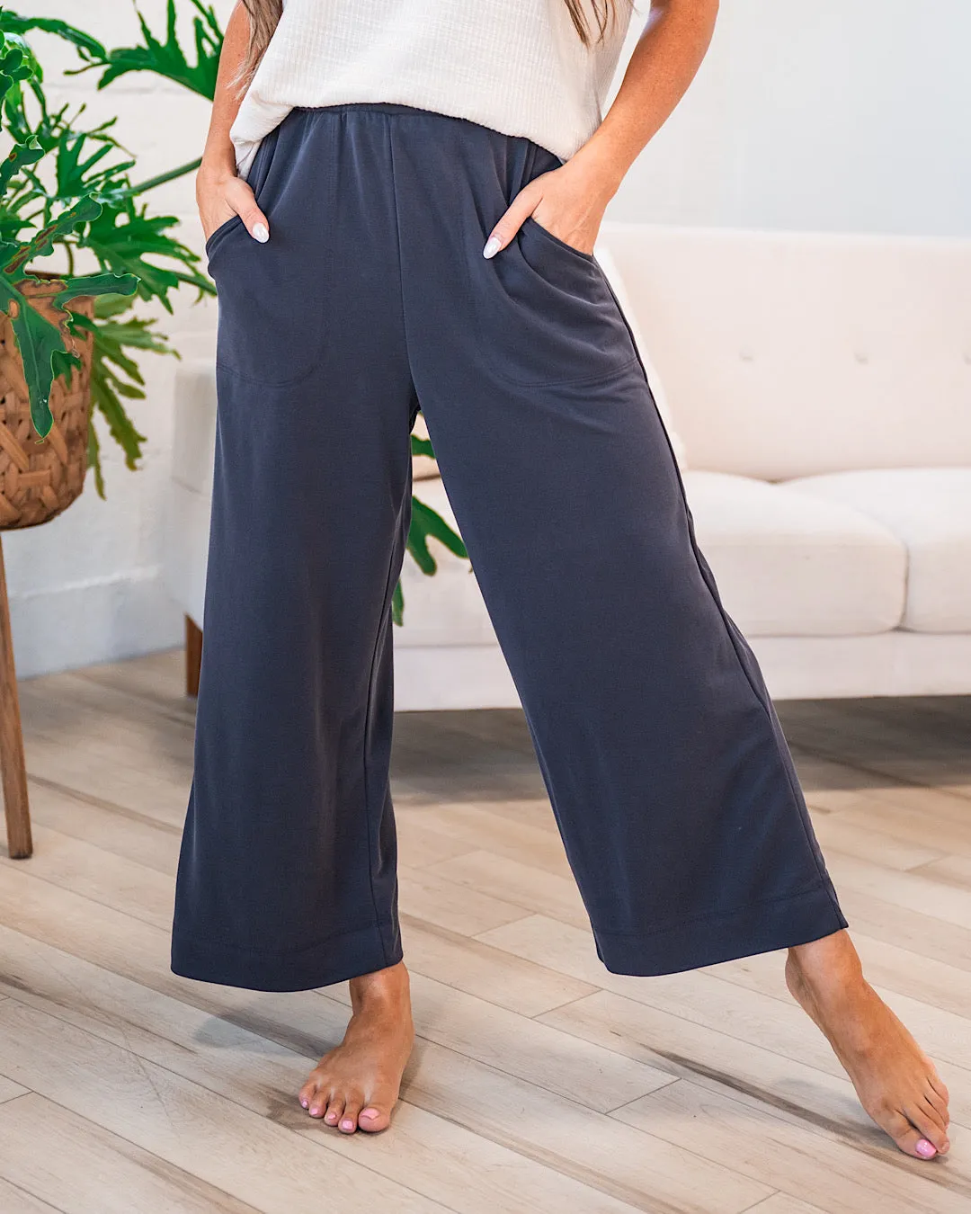NEW! Daisy Modal Wide Leg Pants - Black