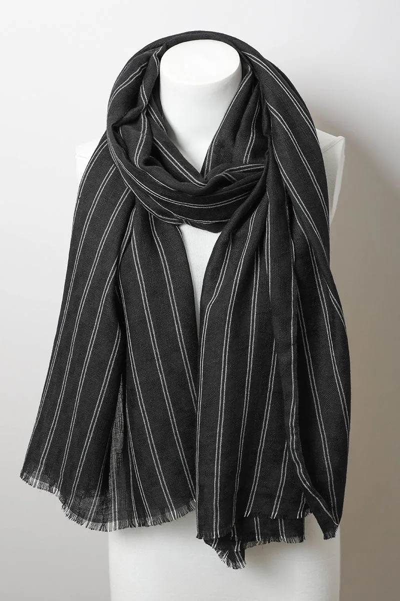 Pencil Stripe Double Weave Scarf