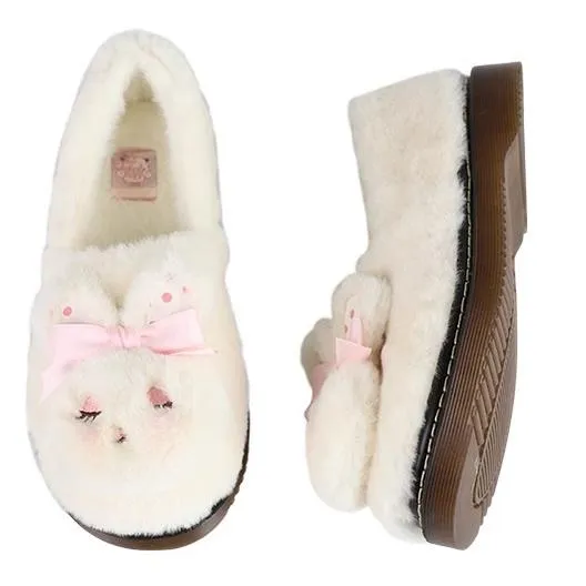 Sheep Puff~Rabbit Fur~Sweet Lolita Shoes Plush Rabbit Winter Lolita Shoes