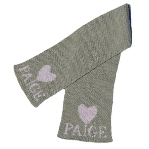 Single Heart Personalized Knit Scarf