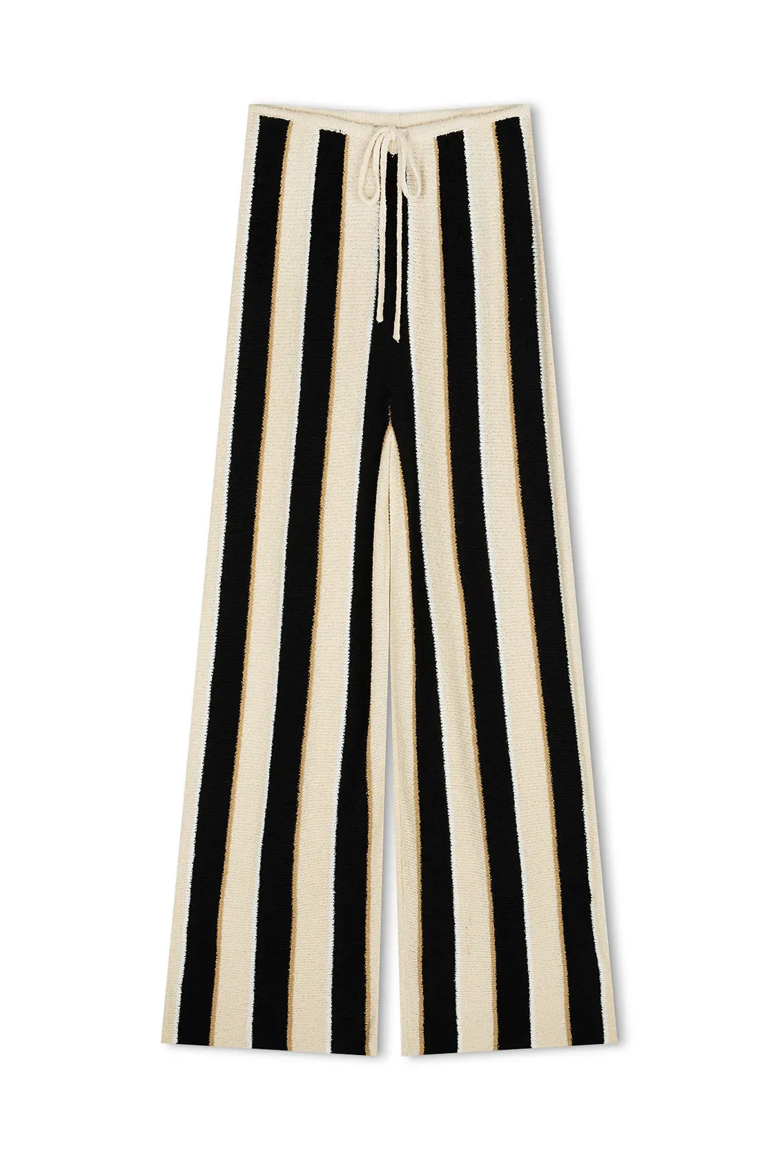 STONE STRIPE ORGANIC COTTON BLEND KNIT PANT