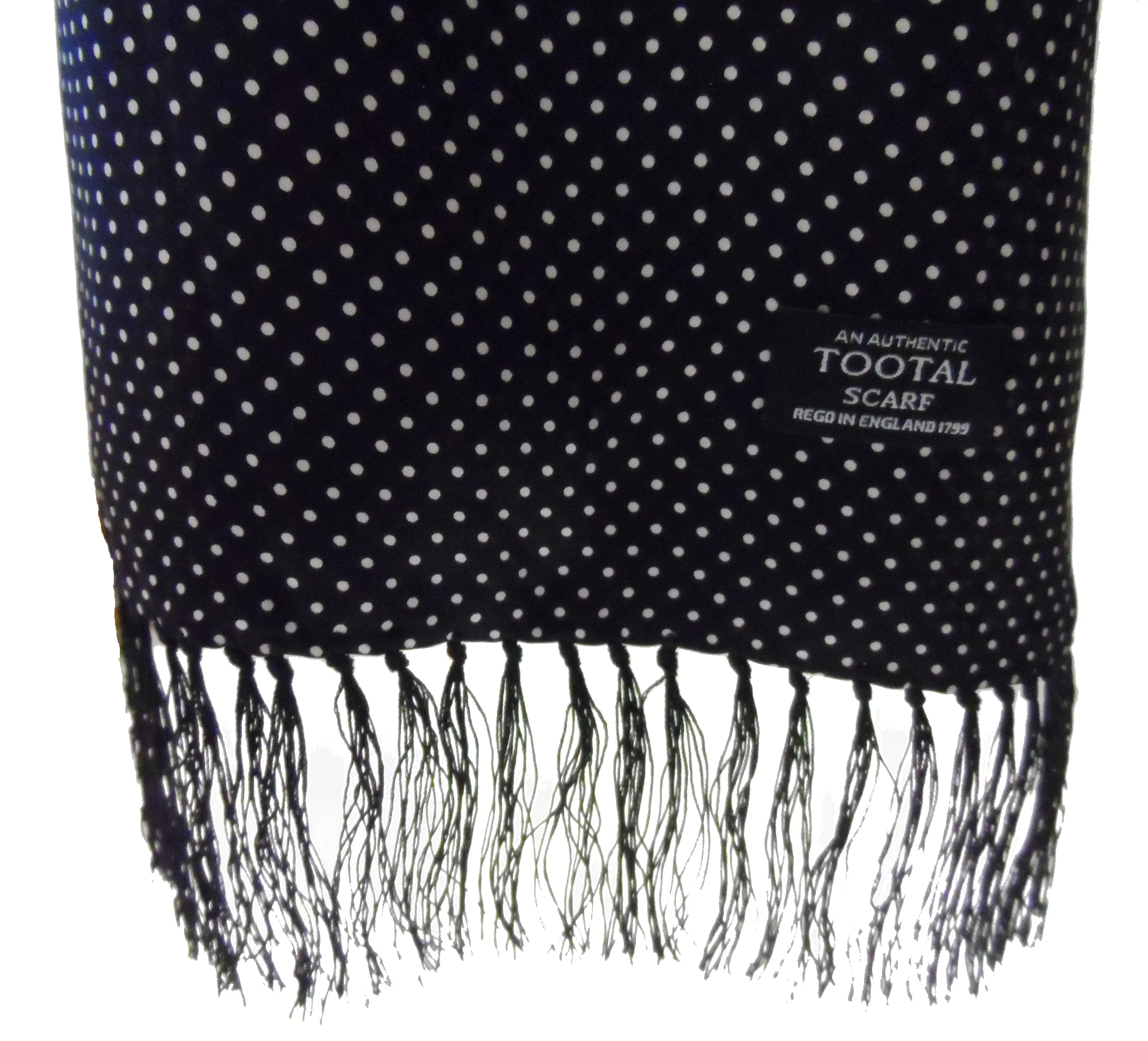 Tootal Black Pin Dot 100% Silk Scarf