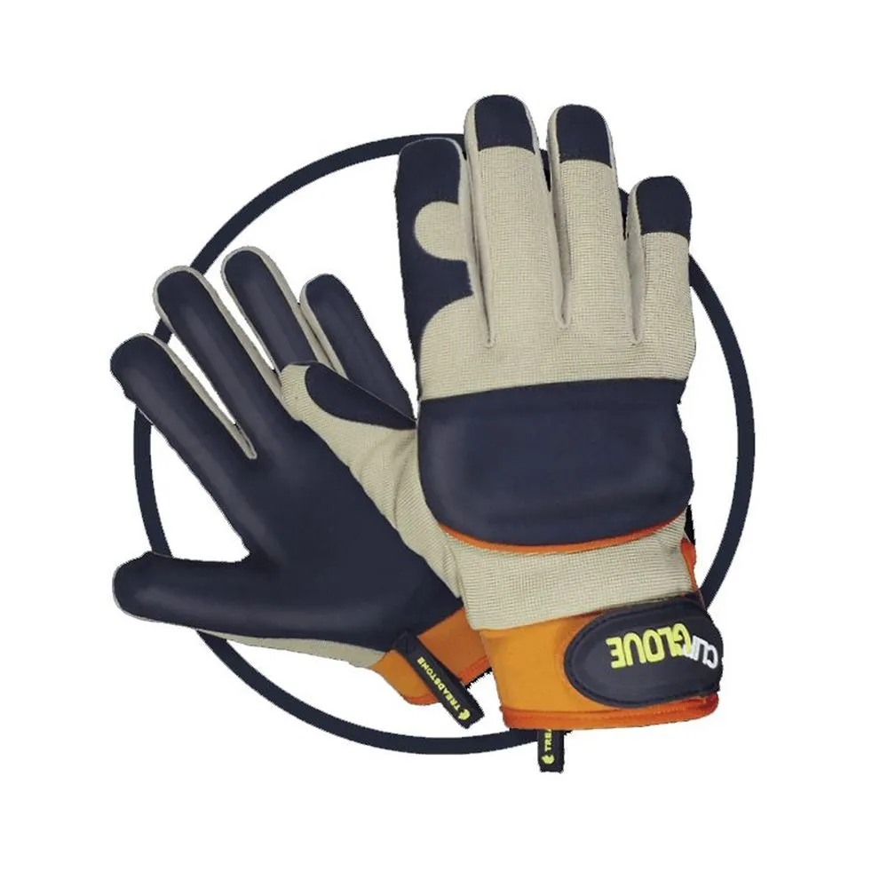 Treadstone ClipGlove Orange Leather Palm Gloves - Medium