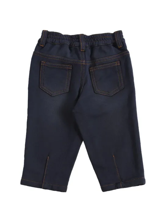 Versace   Cotton denim-effect pants 