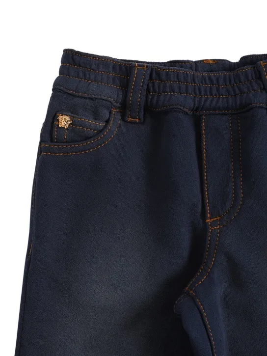 Versace   Cotton denim-effect pants 