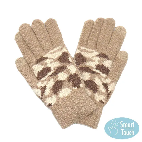 Winter Warm Abstract Patterned Smart Gloves