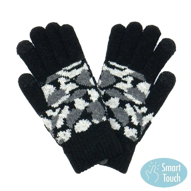 Winter Warm Abstract Patterned Smart Gloves